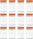 6oz 212ml Deep Lug Glass Jar with Metal Lid (Copper)