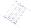 38cm Drink Organizer, Self Pushing Drink Organizer Automatic Pusher Glide Soda Dispenser for Fridge Width Adjustable (White)