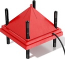 Brooder Plate for Chicks, 10" x 10" Chick Brooder Heater with Anti-Roost Cone Red