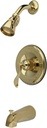 Kingston Brass KB1632DFL NuFrench Tub and Shower Faucet, Polished Brass
