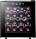 Wine Cooler/Cabinet Beverage Refigerator Small Wine Cellar Soda Beer Counter Top Bar Fridge Quiet Operation Compressor Door Black Glass