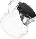 GLEAVI Hand Brewed Coffee Pot Lid Glass Pot Server Tea Kettle Glass Pitcher Steeper Decanter Carafes Elegant Vertical Stripes Design