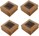 Cabilock Cupcake Boxes Festival 10pcs 4-cavity Windowed Paper Boxes Insert for Home Bakery