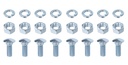 Front Rear Bumper Bolts Kit Capped Round Head Compatible with Ford 7/16-14x1-1/4 (8 Set); Long Carriage Chrome Bumper Bolts, Hex Nuts, and Lock Washers; 7/16 Carriage Bolt