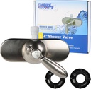 Empire Faucets RV Shower Valve Kit - 4 Inch Shower Diverter Valve and Vacuum Breaker Unit with Lever Handle, Nickel
