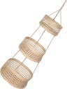 DOITOOL 3-tier Kitchen Hanging Fruit Vegetable Basket Woven Storage Organizer Hanging Basket for Kitchen Fruit for