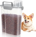 Dog Cat Food Storage Container, 5-7 Lbs Airtight Pet Food Storage Container with Easy-Pouring Spout and Portable Handle, Bird Seed Dispenser, Kitchen Organizer for Rice Cereal Flour -Light Grey