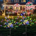 Garden Decor Solar Lights Outdoor,120LED Waterproof Colorful Solar Garden Lights for Christmas, Halloween Decoration,Yard, Patio, Porch,Flower Pot,Pathway (2Pack)