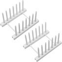 VOSAREA 2Pcs Plate Drainer Rack Dish Drying Rack Pot Lid Holder for Kitchen Counter Space Saving Organizer for Dishware Vertical Design for