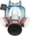 2025 Upgraded Gas Mask, Gas Masks Survival Nuclear and Chemical, Full Face Gas Mask with 40mm Activated Carbon Filter and 6001 Filter, 6800 Respirator Mask for Gases, Vapors, Dust, Chemicals