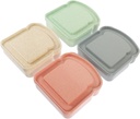 PRETYZOOM 4pcs Sandwich Containers Leak Food Boxes Lids Compact Storage for Bread Snacks and Fruit for Camping