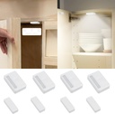 4 Pack Cordless Cabinet Lights, Door Open Activated Sensor Automatic Turn On Off Led Cupboard Drawer Closet Light Battery Operated Stick On Up Puck Lights Indoor for Kitchen Cabinets Pantry Gun Safe
