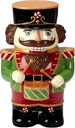 Unknown1 Holiday Magic Nutcracker 56 Oz. 3-d Cookie Jar Green Multi Color Red Garden