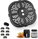 ALJ Square Air Fryer Crisper Tray for Bella Pro Series 6QT Digital Air Fryer, Upgraded Nonstick Air Fryer Grill Pan Crisper Plate Insert Grate Rack Grid Shelf for 6QT Bella Air Fryers, Dishwasher Safe