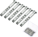 Zonon 6 Pack 4 Hole Die Cast T Shaped Pivot Bar Mental Window Pivot Bar Sturdy Window Replacement Parts for Home Replacement, 3 Inches