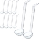 Tioncy 10 Pcs 1 oz Small Ladle 7.1 Inches Mini Ladle for Serving Sauce, Soup, Dressing, Punch Bowl, Gravy, Cocktail, Fruit Juices Reusable Plastic Long Handle Spoon for Party Banquets Catering(Clear)