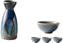 Sake Cup Small Sake Cup Sake Bottle Retro Sake Cup Craft Ceramic Sake Cup Cold/Hot/Tea/Sake Cup 5-Piece Set Sake Pots