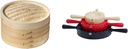 Joyce Chen 10-inch 2-Tier Bamboo Steamer Basket + Joyce Chen 3-Piece Dumpling Maker Dumpling Press and Sealer Kit