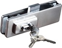Frameless Double-Sided Glasss Door Ground Lock with Key,Commercial use Glass Door Locks,Stainless Steel,for 10-12 mm Thickness Glasss Doors,for Office,Home,Hotel,Apartment,Shop (Silver)