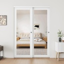 60" x 80" 1-Lite Tempered Mirrored Sliding Closet Door with Hardware Kit, No Assembly Required