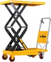 Xilin Hydraulic Lift Table Cart, Hand Lift Platform 770 lbs Capacity 51.2" Lifting Manual Double Scissor Cart with 4 Wheels, for Material Handling and Transportation