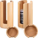 Suclain 2 Pack Mason Jar Lid Organizer (Wide Mouth & Regular Mouth) Bamboo Vertical Storage Holder Mason Jar Accessories for Home Kitchen Organization & Tumbler Lids