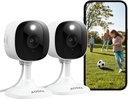 2K Cameras for Home Security-Outdoor/Indoor Camera for Dog/Cat/Pet/Nanny/Baby, Color Night Vision, White Light, Siren, 24/7 SD Recordings, Works with Alexa/Google Home, C1 (C1-White-2pack-2.4G)