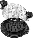 Chicken Shredder with Brush 10" Pro Chicken Shredder Tool Twist Stable Anti-Slip BPA Free Meat Shredder Tool Twist Ergonomic Handle Meat Grinder Dishwasher-safe Transparent Lid Black