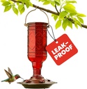 More Birds Red Jewel Hummingbird Feeder, Glass Bottle, 5 Feeding Ports and 20-Ounce Nectar Capacity (76IN)