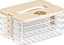 4-layer Food Storage Container, Dumpling Box,Cookie Container,Transparent Food Preservation Bin for Kitchen and Refrigerator, Stackable Snack Container with Lid, for Fruit, Meat, Sandwiches, Wontons