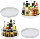 Amolliar Lazy Susan Organizer, Tray for Household Purpose, Metal Rotating Turntable for Cabinet, Kitchen, Fridge, Pantry Storage, Vanity, Spice Rack Condiment, Under Sink Organizer, White 10" 4 Pack