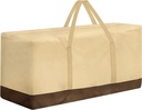 Outdoor Cushion Storage Bag, 60 Inch 600D Waterproof Patio Furniture Cushion Storage Bag with Zipper Handles for Patio Cushion Furniture(Beige)