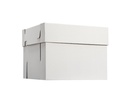 W PACKAGING WPCKB128 12x12x8 White/Kraft Plain 8" Deep Cake Box W/Window, E-Flute (Pack of 25)