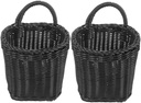 Mobestech 2pcs Hanging Vegetable Basket Woven Baskets for Storage Wall Storage Small Hanging Retro Wall Kitchen Organizer