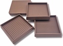 xxxHOLIC Non Slip Furniture Pads for Hardwood Floors, 3 * 3 Inch Brown, Set of 4, Rubber Bed Stoppers to Prevent Sliding, Furniture Coasters for Protecting Floors from Scratches and Reduce Noise