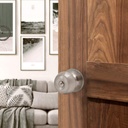 Gobrico Satin Nickel Flat Ball Door Knobs Locksets for Entry Door Key Alike Same Key Pack of 2