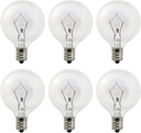 Wax Warmer Bulbs 6 Pack, G50 25 Watt Light Bulbs for Full Size Scentsy Warmers, E12 Base G16.5 Globe Clear scentsy Bulb for Candle Wax Warmer, Long Lifespan, 120 Volt