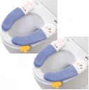 2pairs Toilet Seat Cover, Toilet Cover Pad Thickened Sticky Toilet Seat Cover Lovely Winter Toilet Seat Washable Plush Toilet Seat Cushion Soft Toilet Cushion Toilet Seat (Blue)