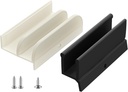 Shower Door Track Guide with Screw for Sliding Shower Doors, Black 1/2" W x 3" L for Glass Shower Door Plastic Guide, M6219 Plastic 1/2" Frameless Door Track Guide for Bathtub Glass Shower Door