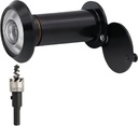 Door Viewer Peephole, 220 Degree Wide Angle Peephole with 0.63 Inch/16mm Drill Bit Kit with Heavy Duty Swivel Privacy Cover for 1-3/8“ to 2-1/6” Doors, for Home Office Hotel (Black)