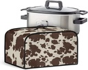 Brown Cow Print Durable Slow Cooker Cover Dustproof Wear-Resisting Slow Cooker Dust Cover Fit Most 6-8 Quart Oval Slow Cooker for Kitchen Dining Table Decor
