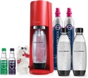 SodaStream Terra Sparkling Water Maker Bundle (Red), with CO2, Dishwasher Safe Bottles, and Bubly Drops Flavors