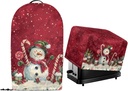 Kitchen Appliance Dust Covers 2 Pcs Stand Mixer Food Processor and Toaster Bread Maker Machine Dust Protector Covers with Drawstring Hem, Christmas Snowman