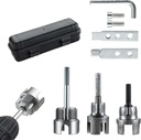 5 pcs Integrated Internal & External Pipe Threading Tool Kit with 1/2" 3/4" 1" Dies & Broken Bolt Extractor, 40Cr Steel Plumbing Tool Set for PVC/PPR/Pipe, Electric Drill Compatible