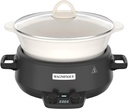 MAGNIFIQUE 5 Quart Programmable Slow Cooker with Auto Warm Setting, Glazed Ceramic Liner, Kitchen Small Appliance for Family Dinners, Black