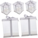 5pcs Square Cake Boxes Cake Packaging Box White Lids for Birthday Wedding Party