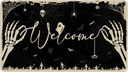 Halloween Outdoor Welcome Mat, Skeleton Hand Halloween Door Mat, Spooky Halloween Doormat, Halloween Mats Outdoor Rug Front Door Decor 17" x 30"