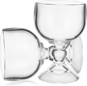 Kichvoe 2 Pcs Margarita Glasses with Thickened Base Elegant High Footed Wine Goblets for Party Wedding Bars Unique Design Stable Bottom Cocktail Glass Cups