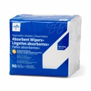 Medline Absorbent Wipers+ Disposable Heavy Duty Dry Wipes, 12" x 13" (90 Count)