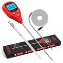 Rechargeable Digital Meat Thermometer with 3.3ft External Probe, Warning Alert, Instant Read Food Thermometer for Cooking Baking Water BBQ Oil Fry, Waterproof IP67, Hold Function, Oven Safe